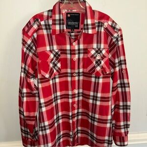 Akademiks Red, White & Black Plaid Long-Sleeve Button-Down Shirt